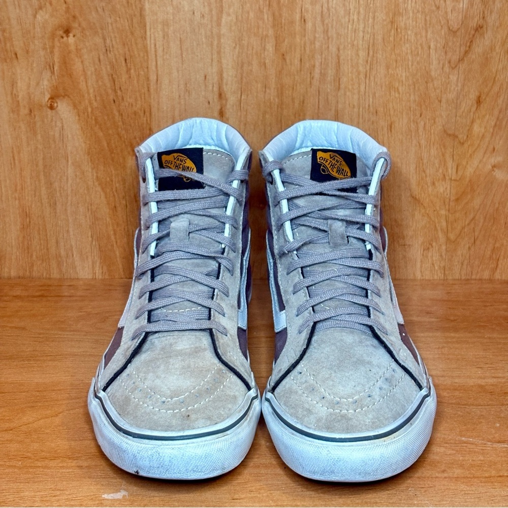 Vans Sk8-HI Old Skool Men 7 Women 8.5 Gray Tan Suede Canvas Skate Shoes Unisex - Picture 6 of 9